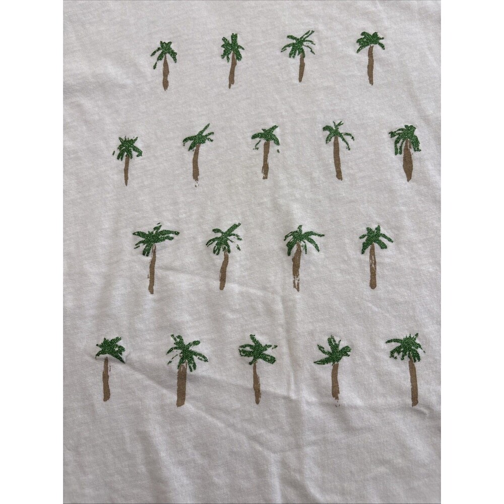 Limited Edition J. Crew Collector Tees Size L Glitter Palm Trees Women Beach - Picture 7 of 7